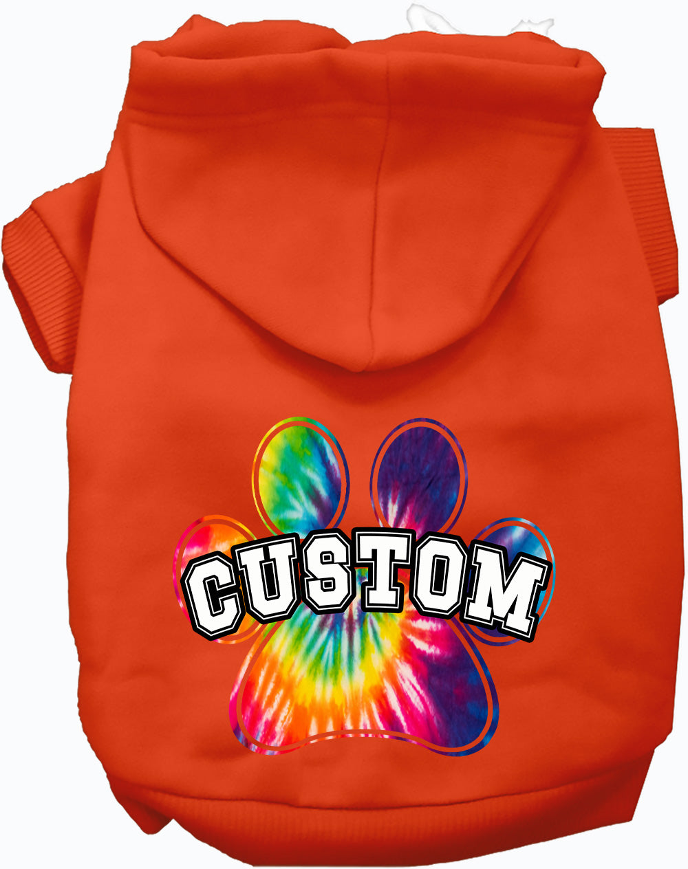 Custom Bright Tie Dye Paw Pet Hoodie