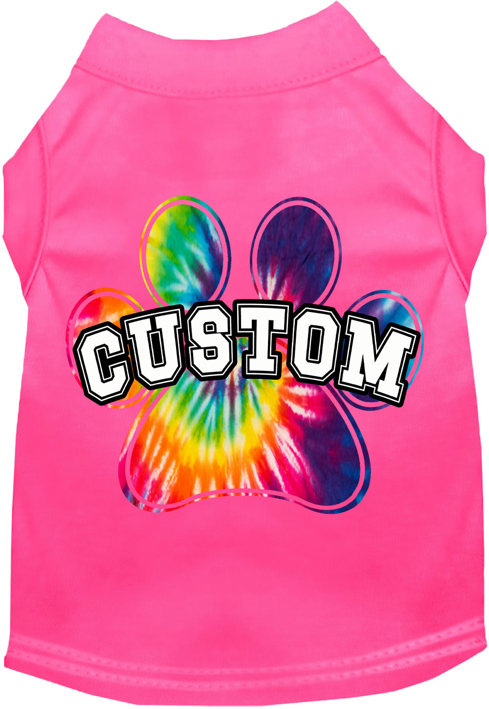 Custom Bright Tie Dye Paw Pet Shirt