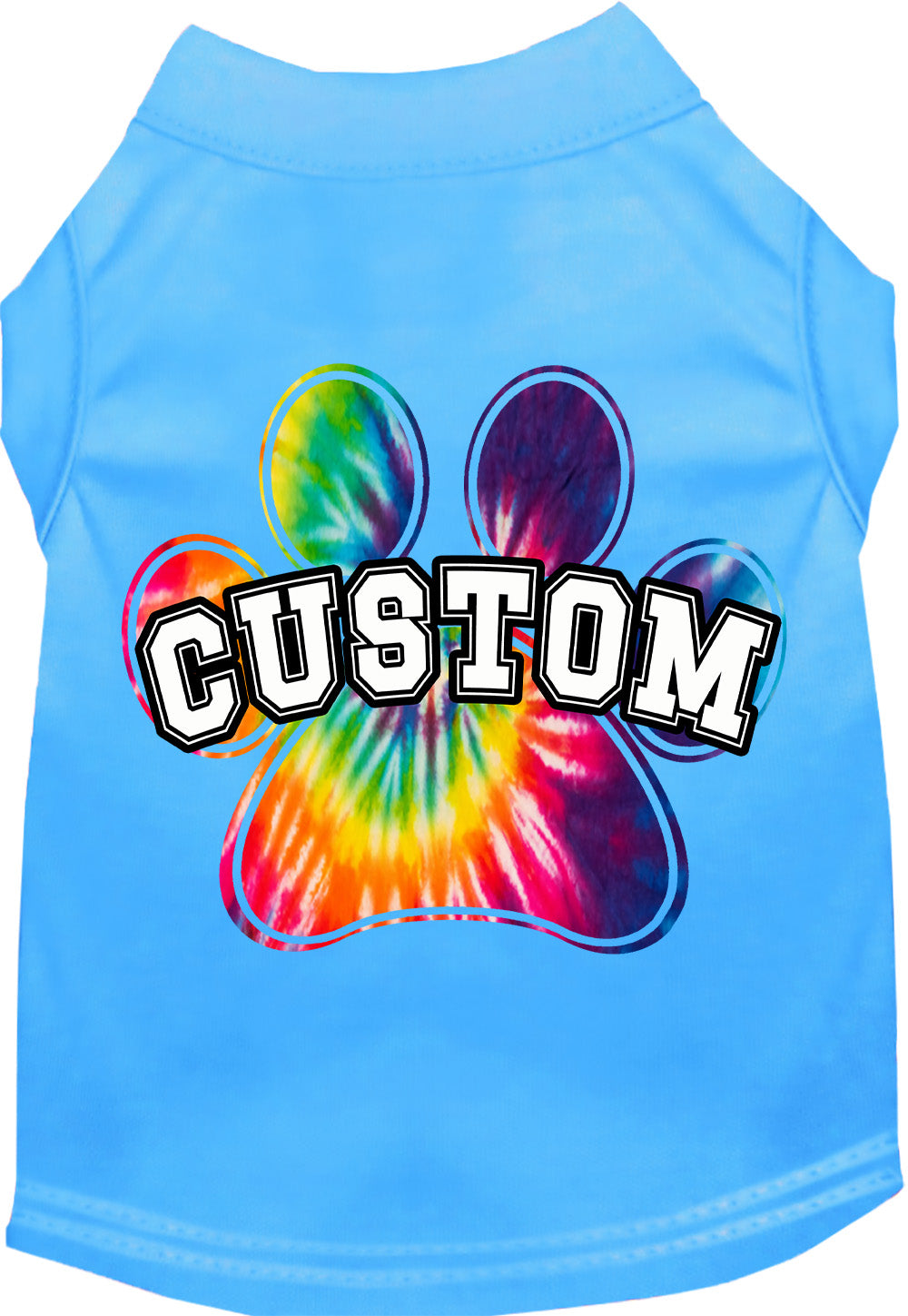 Custom Bright Tie Dye Paw Pet Shirt