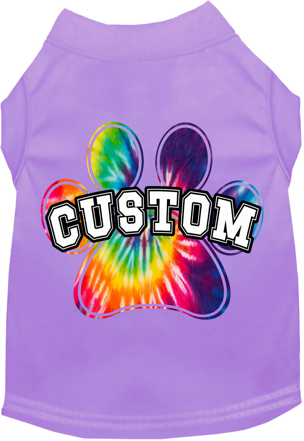 Custom Bright Tie Dye Paw Pet Shirt
