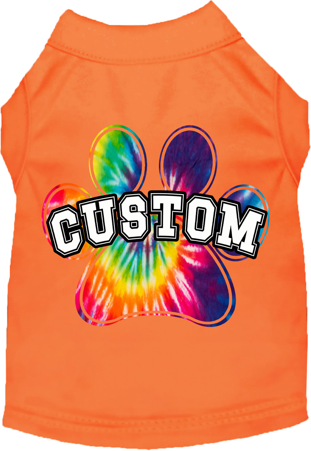 Custom Bright Tie Dye Paw Pet Shirt