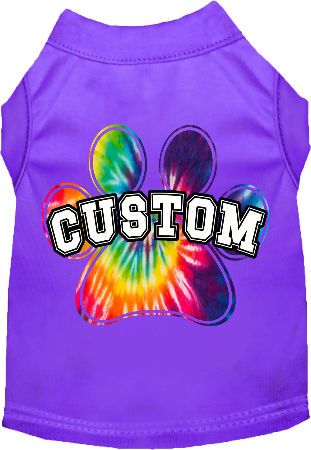 Custom Bright Tie Dye Paw Pet Shirt