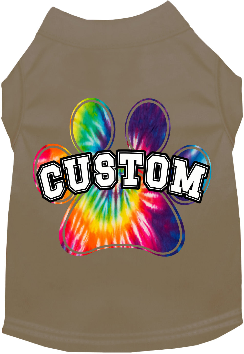 Custom Bright Tie Dye Paw Pet Shirt