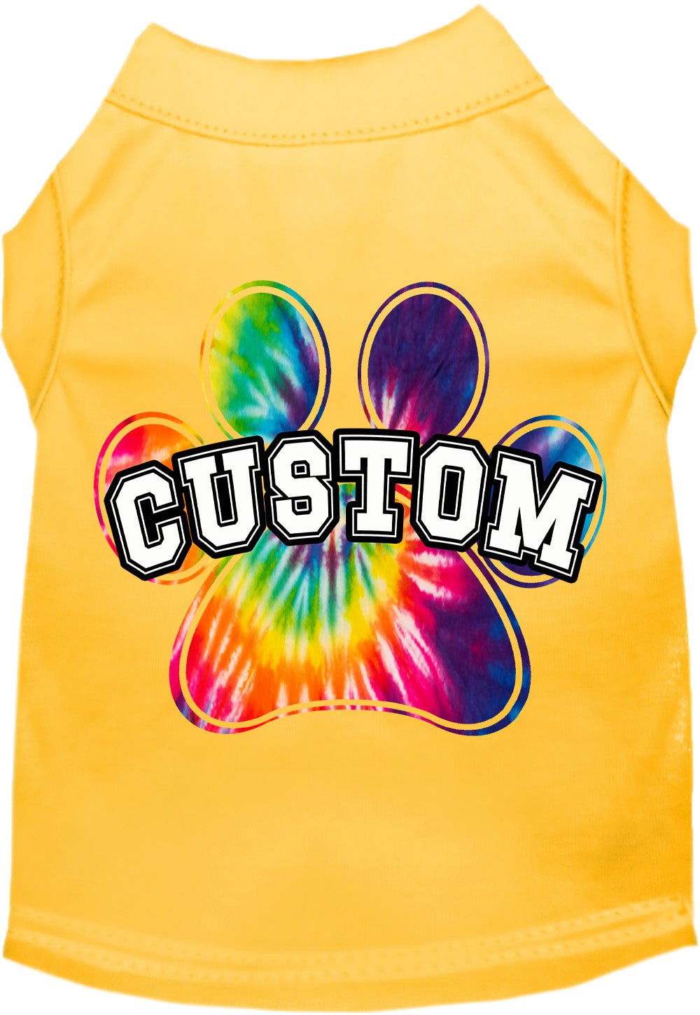 Custom Bright Tie Dye Paw Pet Shirt