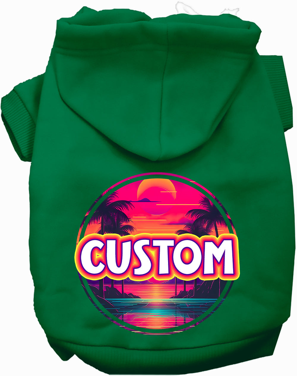 Custom Neon Beach Sunset Pet Hoodie