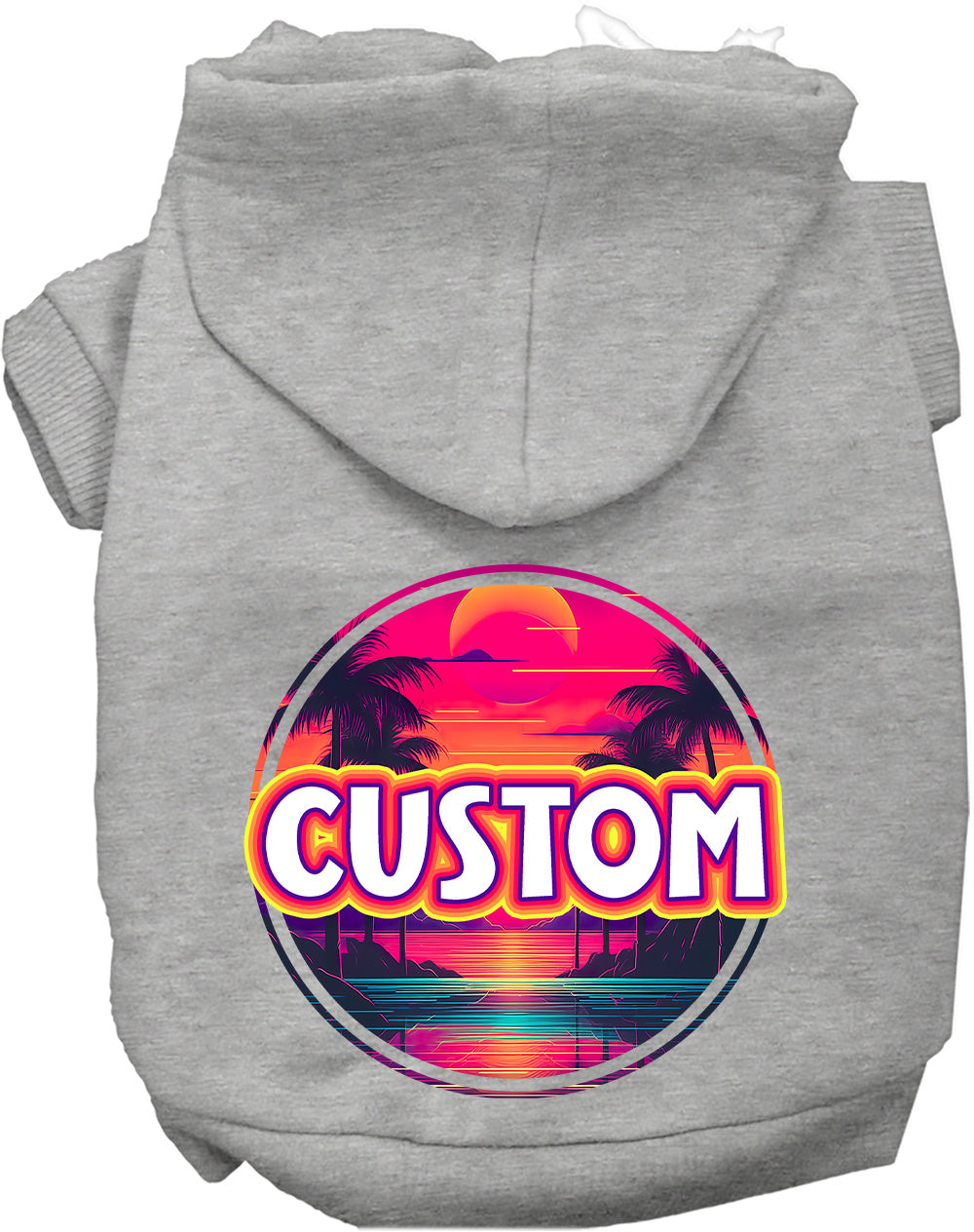 Custom Neon Beach Sunset Pet Hoodie