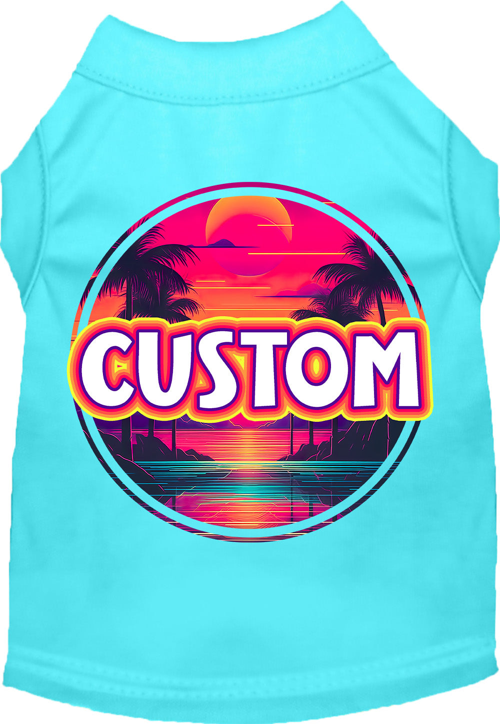 Custom Neon Beach Sunset Pet Shirt