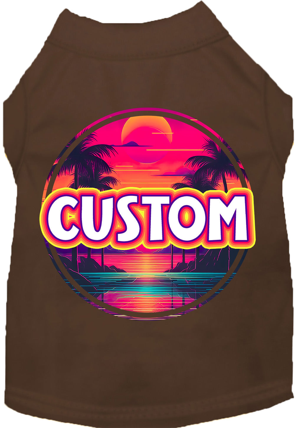 Custom Neon Beach Sunset Pet Shirt