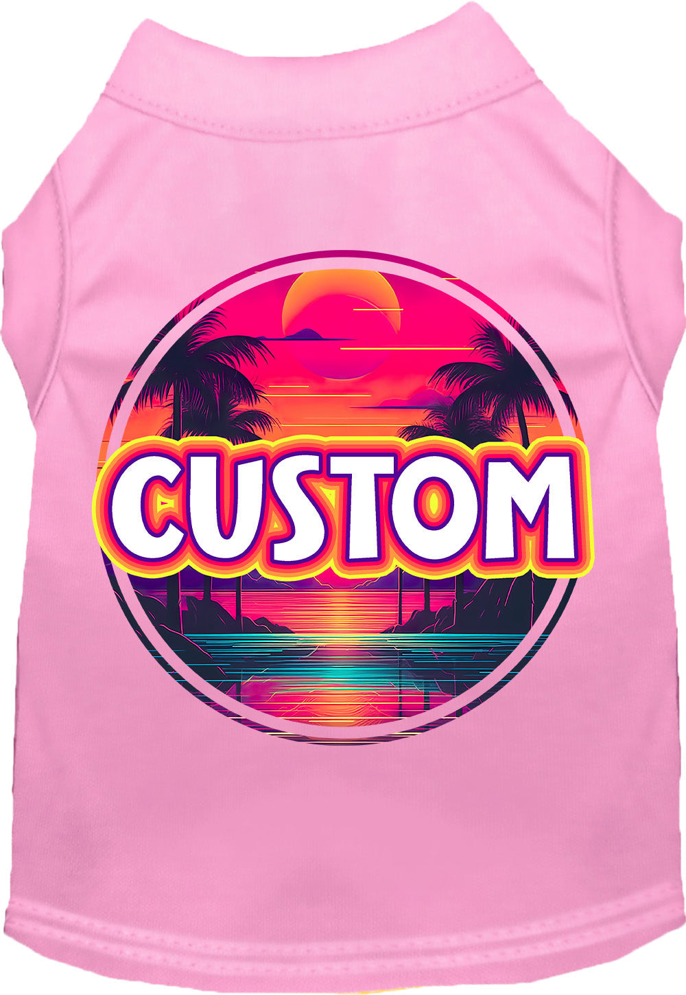 Custom Neon Beach Sunset Pet Shirt