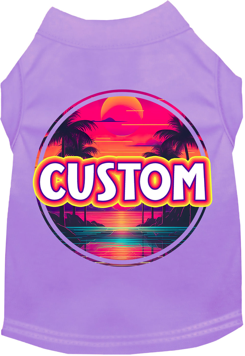 Custom Neon Beach Sunset Pet Shirt