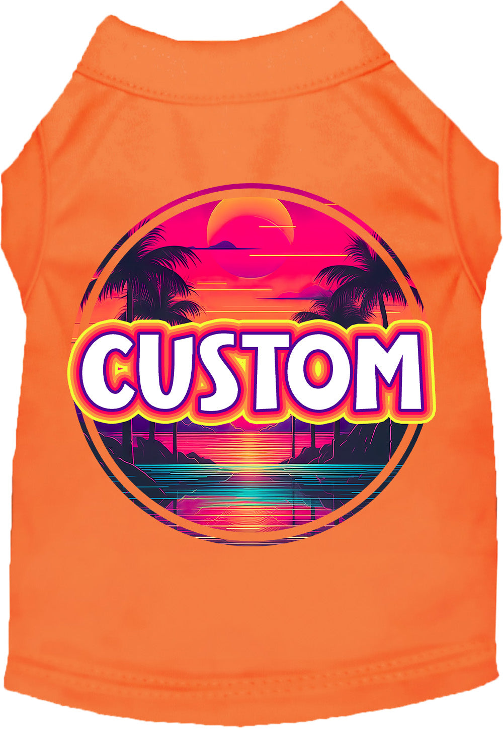 Custom Neon Beach Sunset Pet Shirt