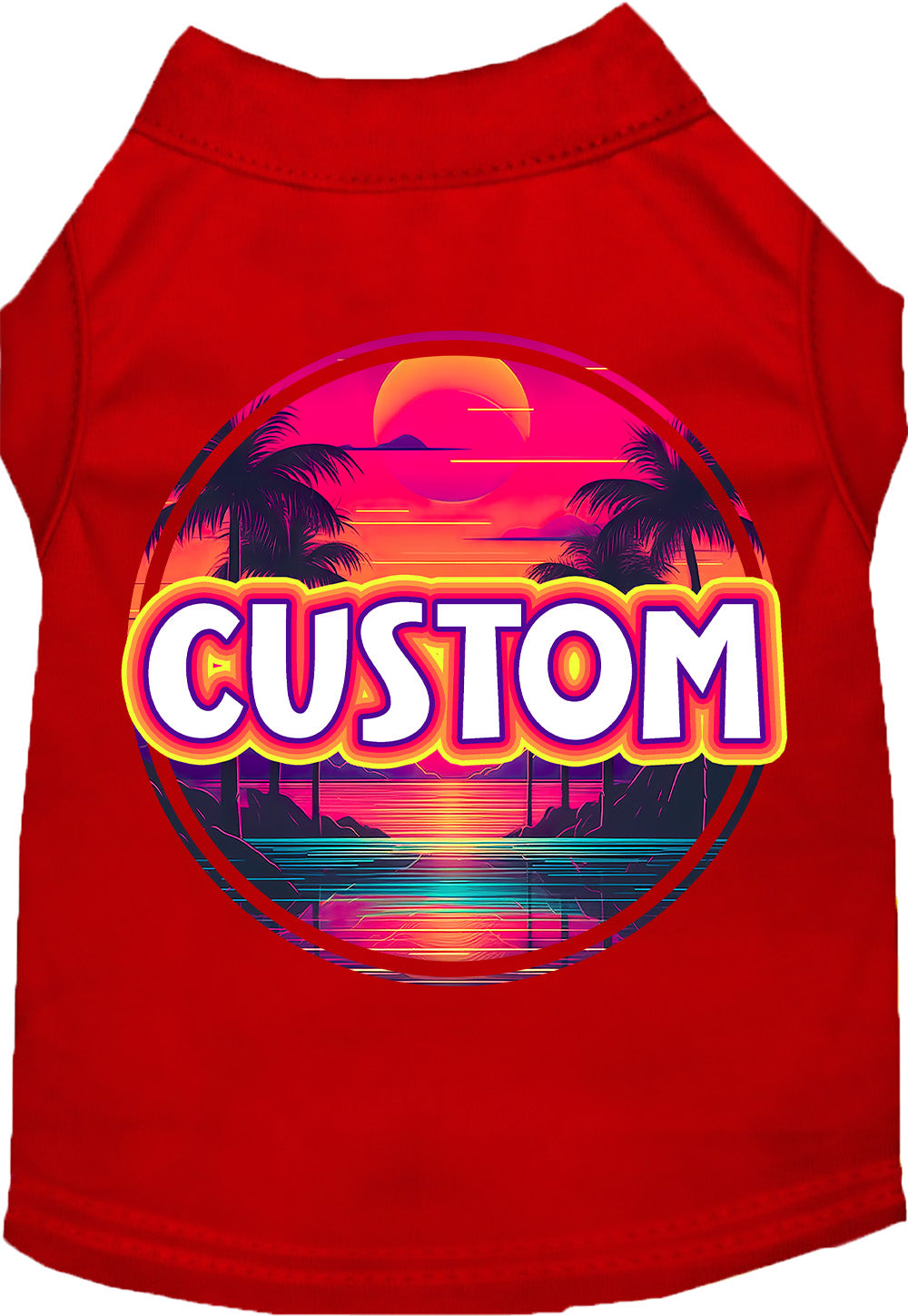Custom Neon Beach Sunset Pet Shirt