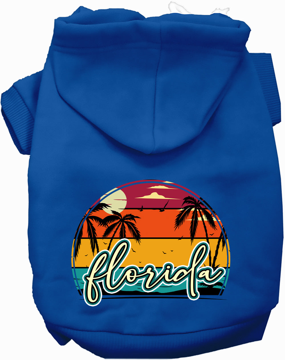 Custom Retro Beach Sunset Pet Hoodie