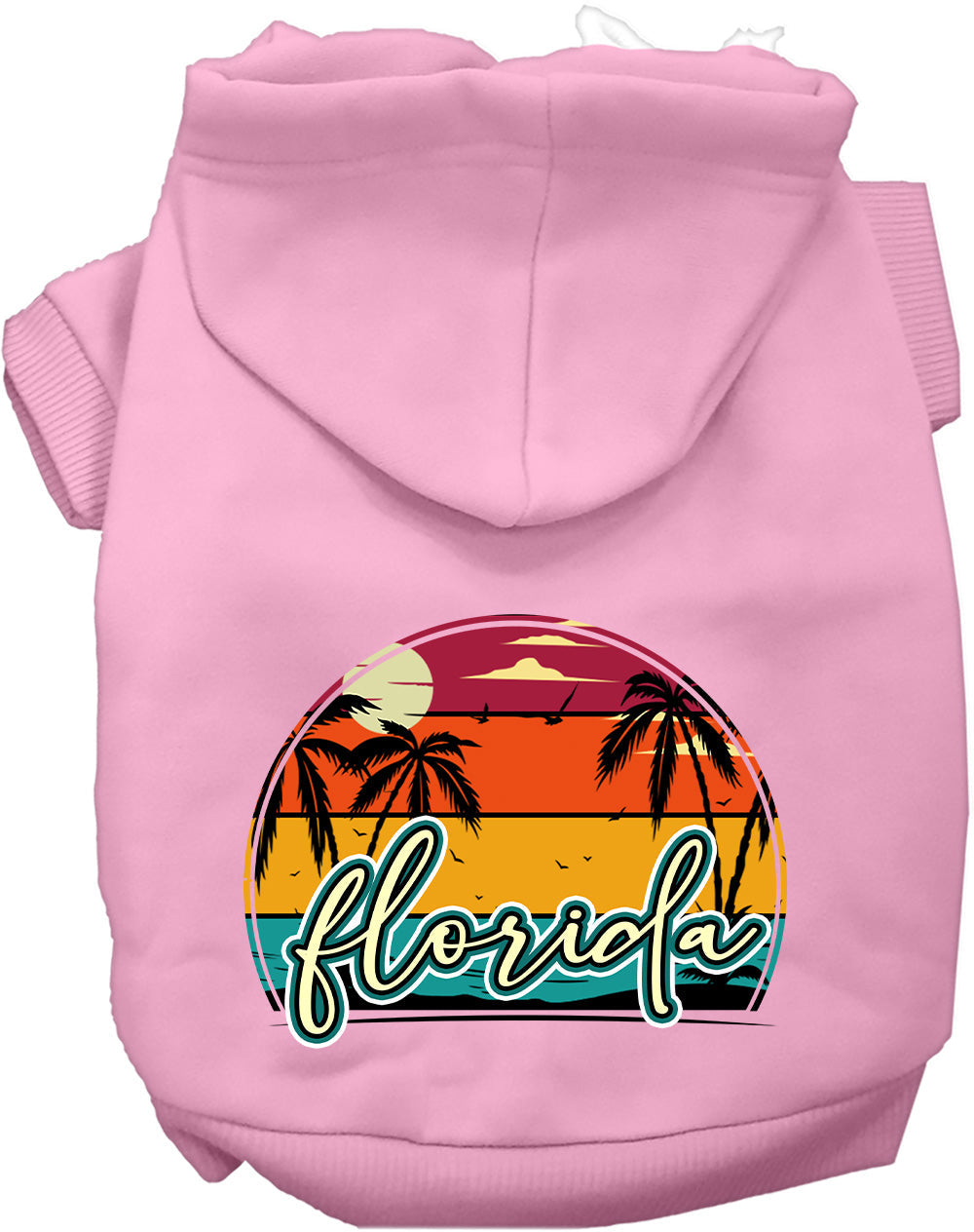 Custom Retro Beach Sunset Pet Hoodie