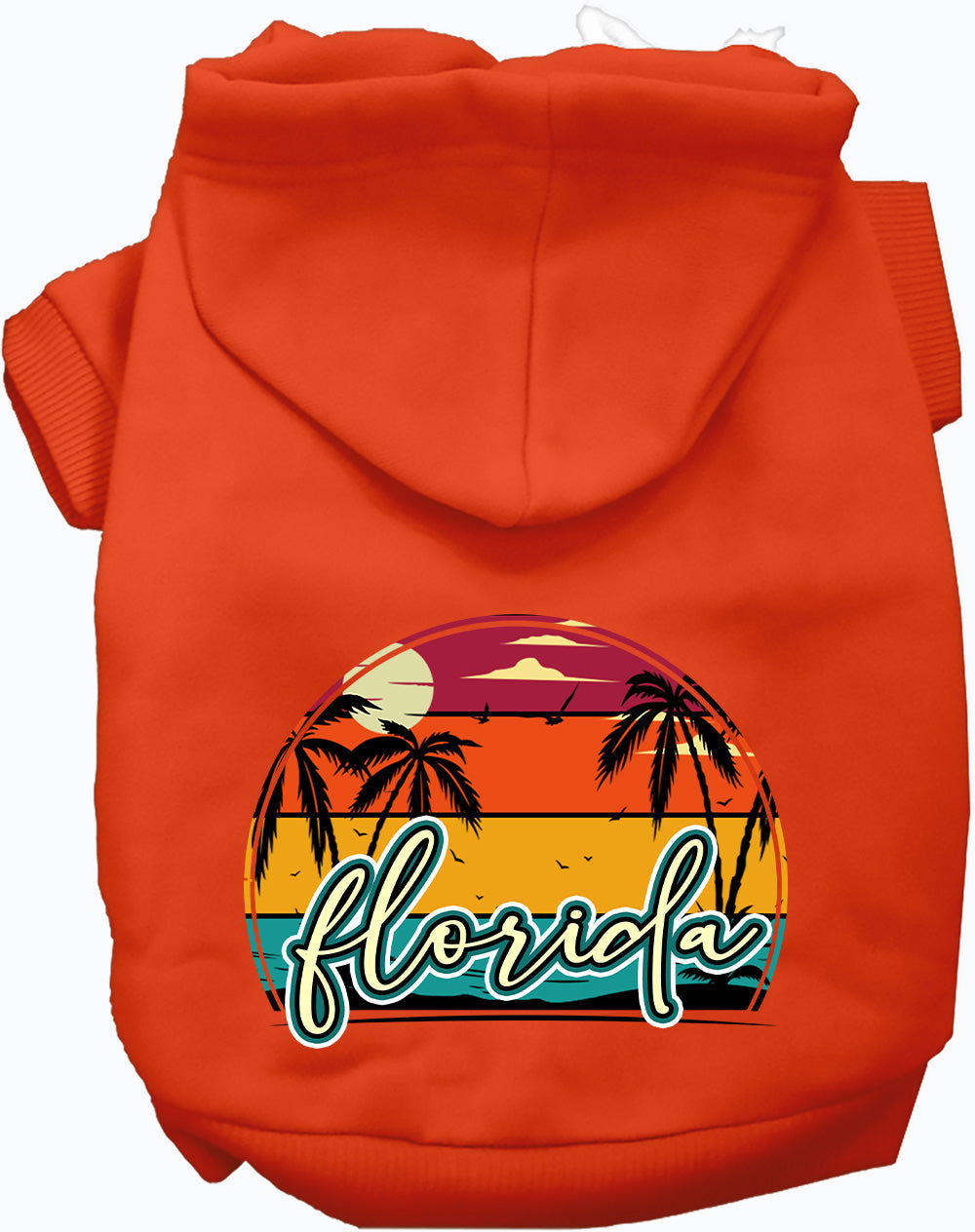 Custom Retro Beach Sunset Pet Hoodie