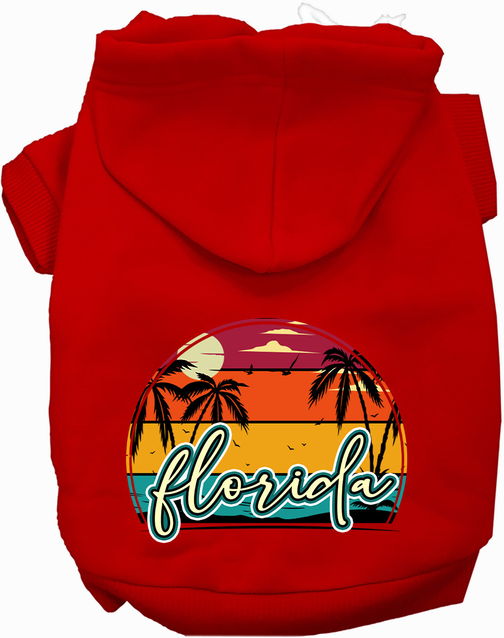 Custom Retro Beach Sunset Pet Hoodie