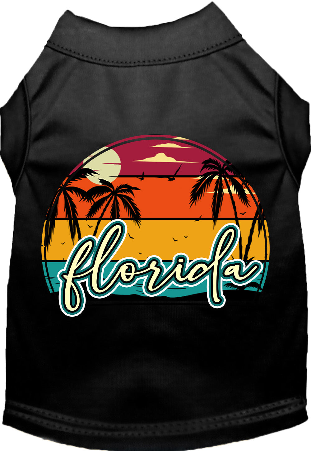 Custom Retro Beach Sunset Pet Shirt