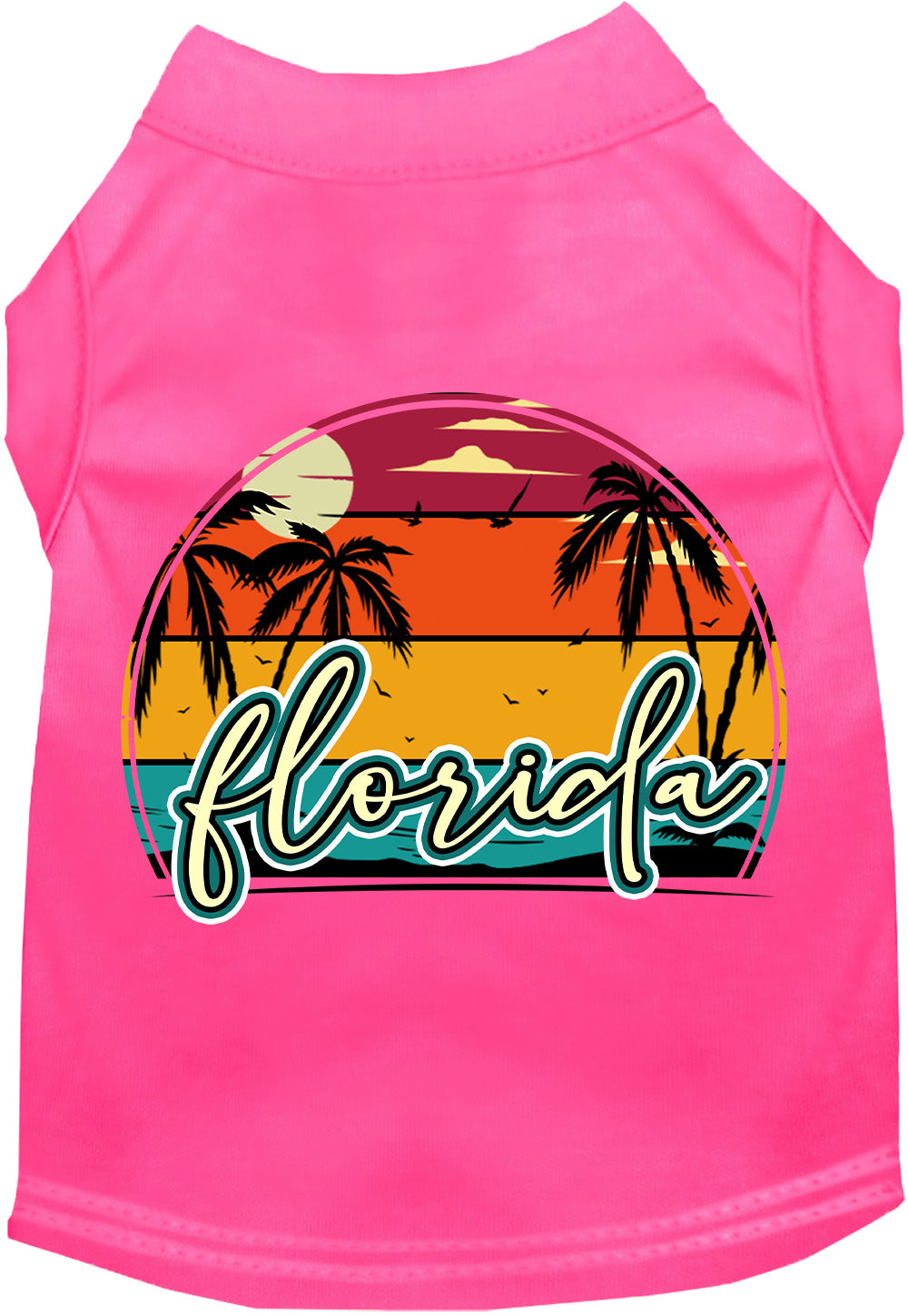 Custom Retro Beach Sunset Pet Shirt