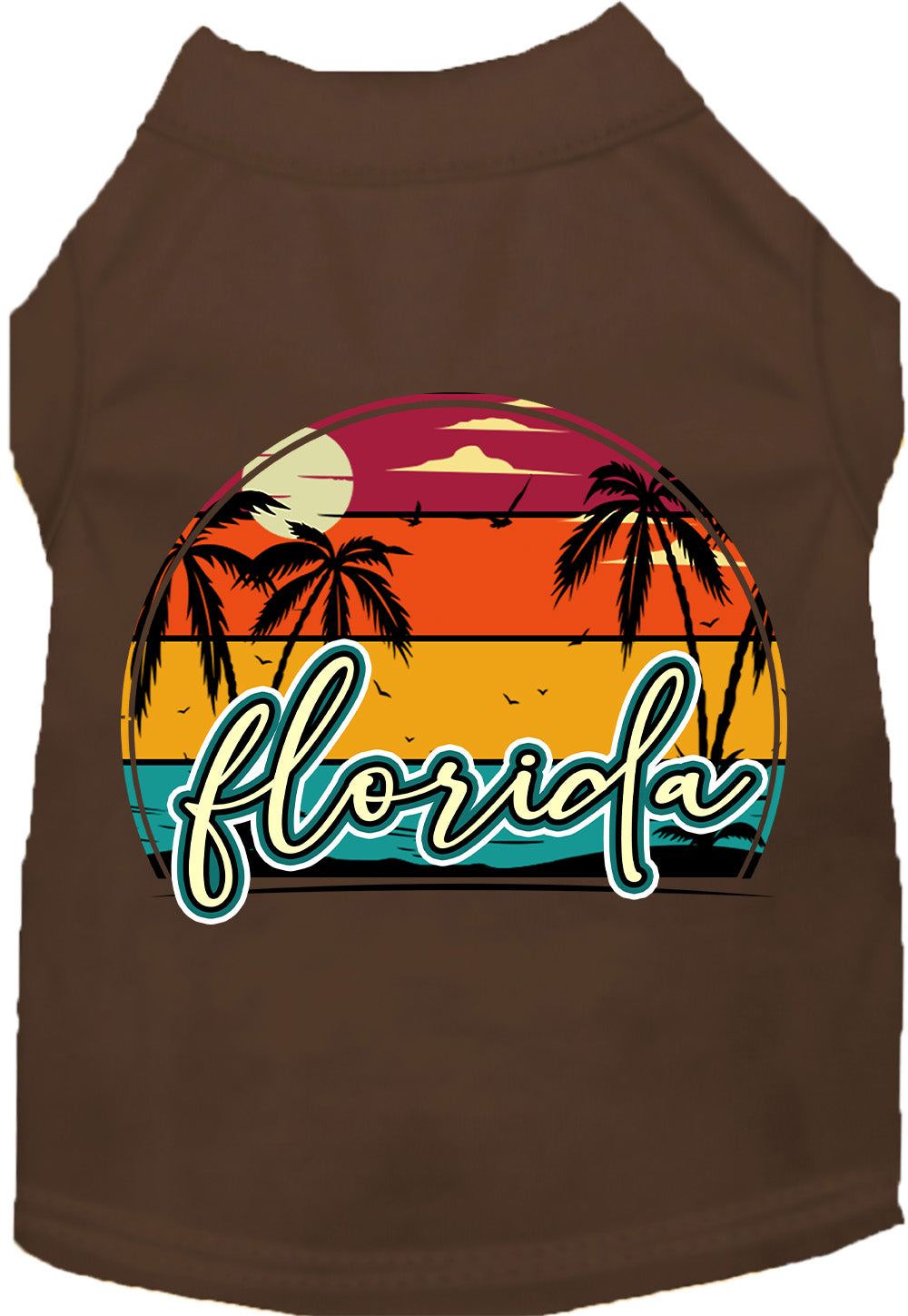 Custom Retro Beach Sunset Pet Shirt