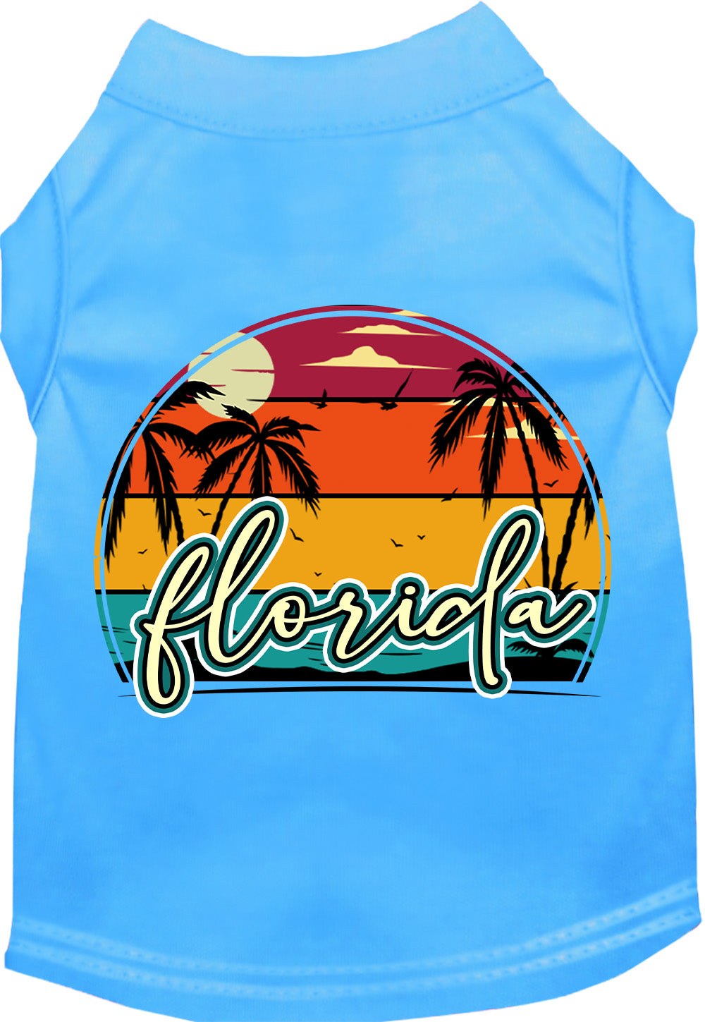 Custom Retro Beach Sunset Pet Shirt