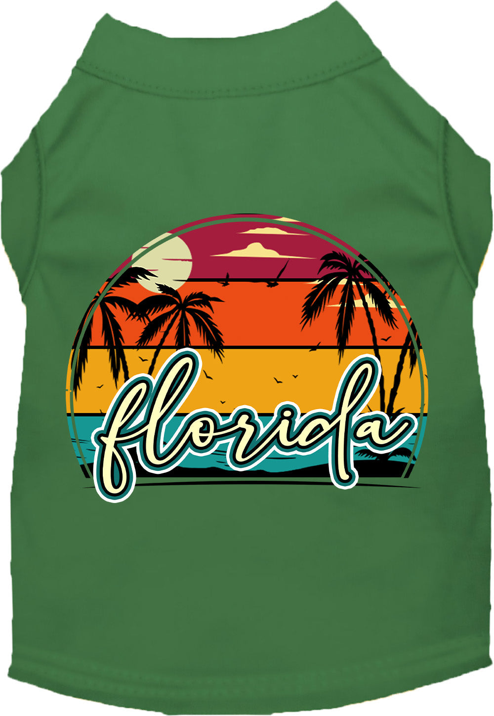 Custom Retro Beach Sunset Pet Shirt