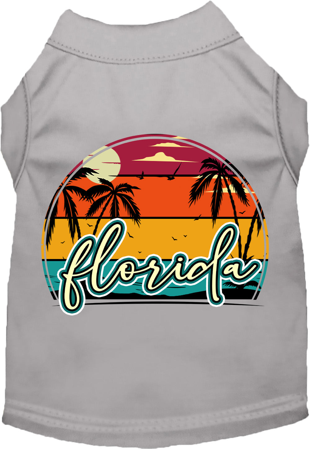 Custom Retro Beach Sunset Pet Shirt