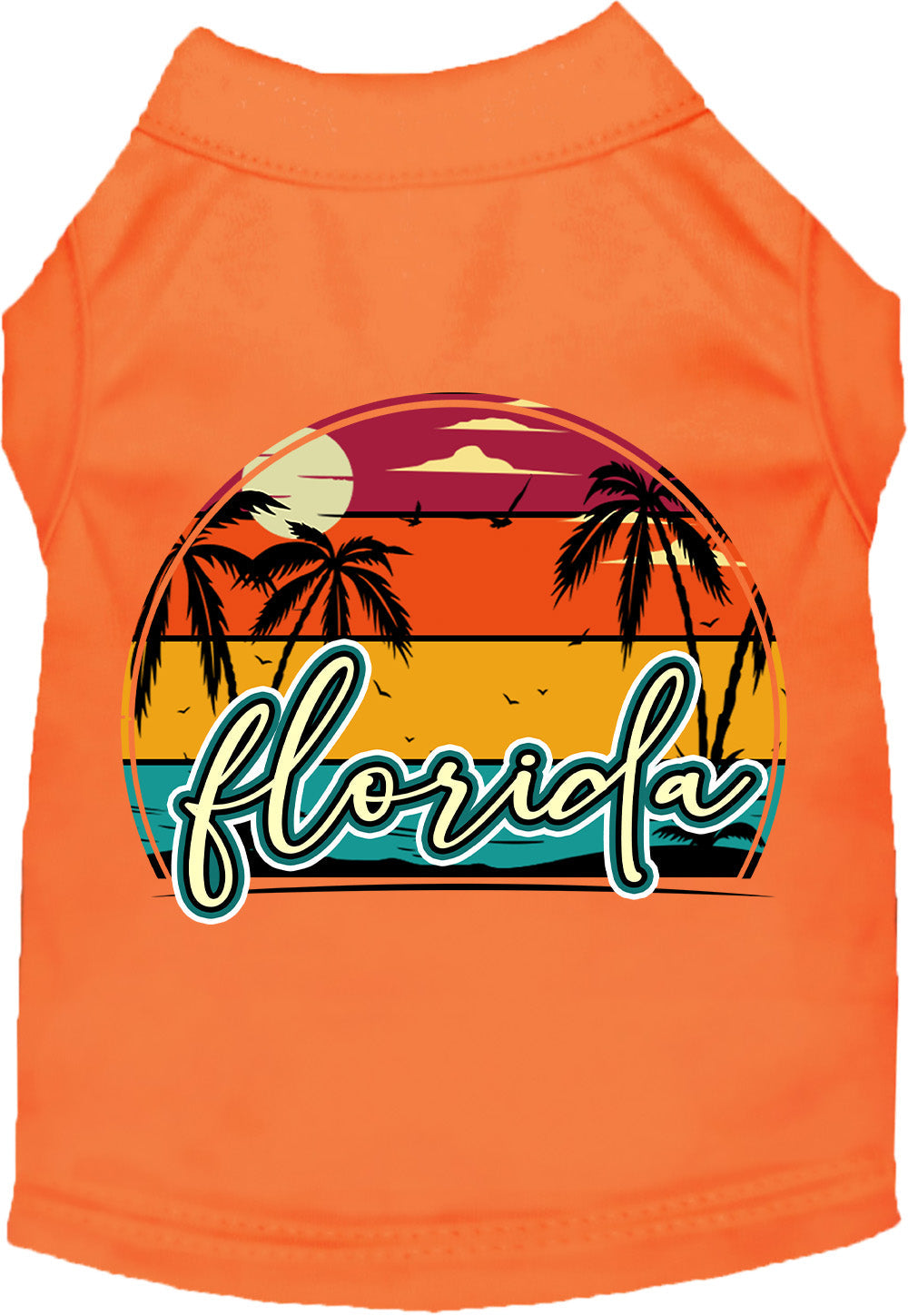 Custom Retro Beach Sunset Pet Shirt