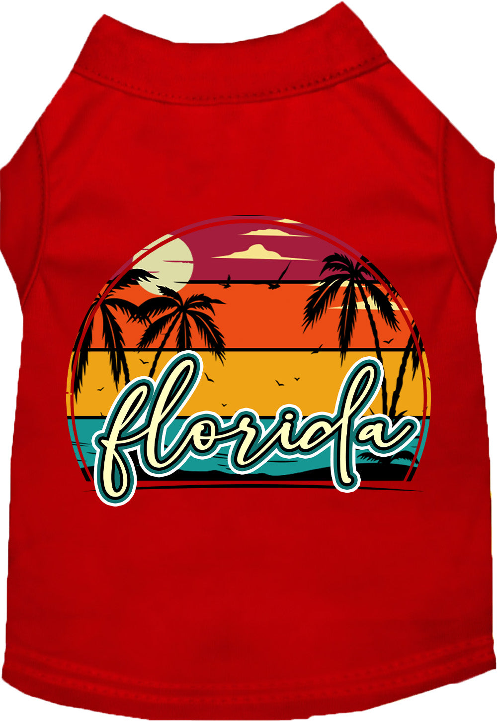 Custom Retro Beach Sunset Pet Shirt