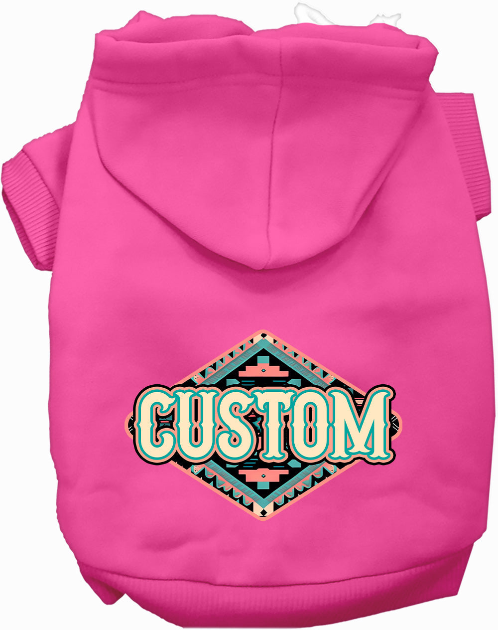 Custom Peach Aztec Pet Hoodie
