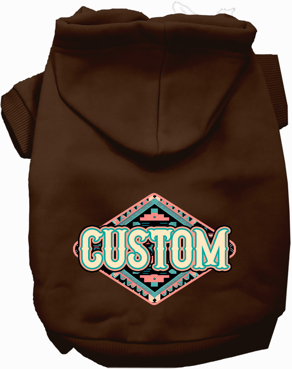 Custom Peach Aztec Pet Hoodie