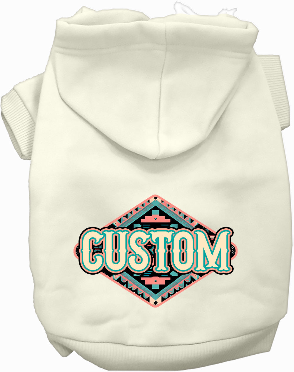 Custom Peach Aztec Pet Hoodie
