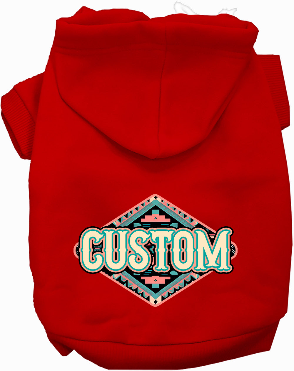 Custom Peach Aztec Pet Hoodie