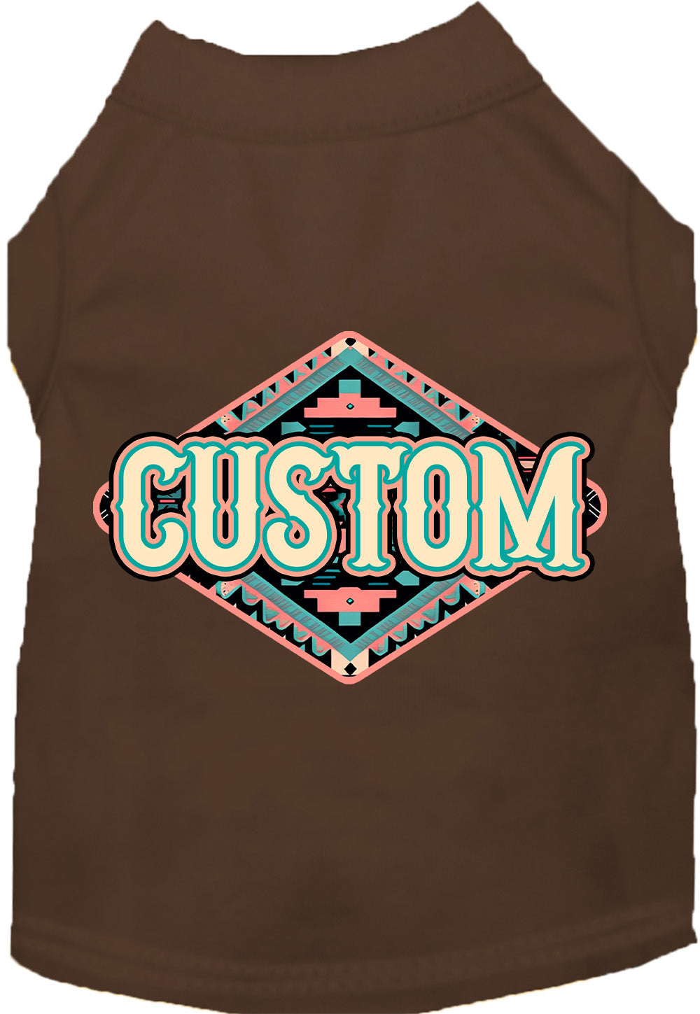 Custom Peach Aztec Pet Shirt