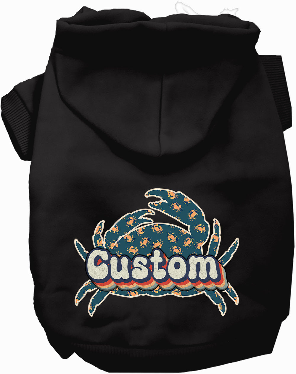 Custom Retro Crabs Pet Hoodie