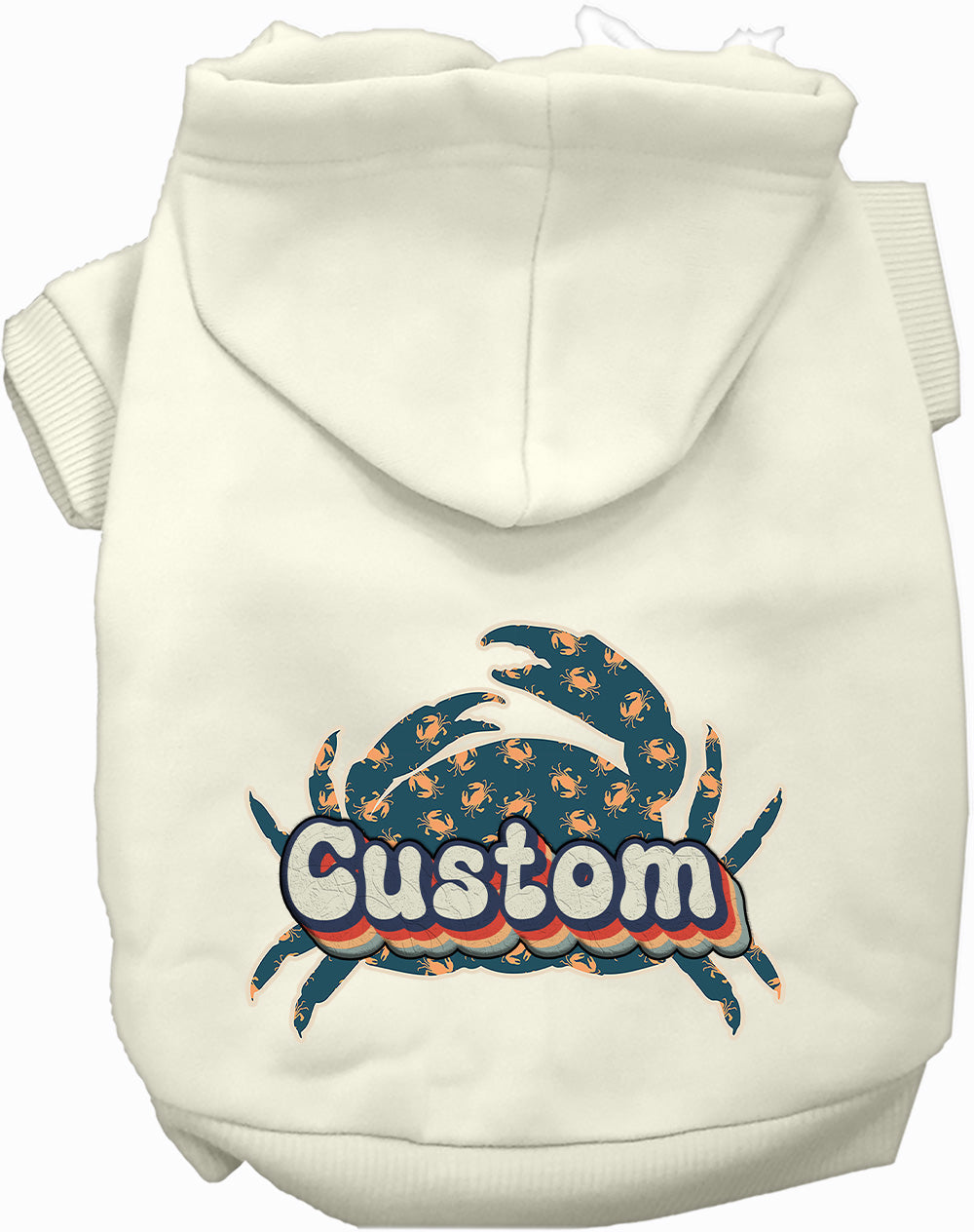 Custom Retro Crabs Pet Hoodie