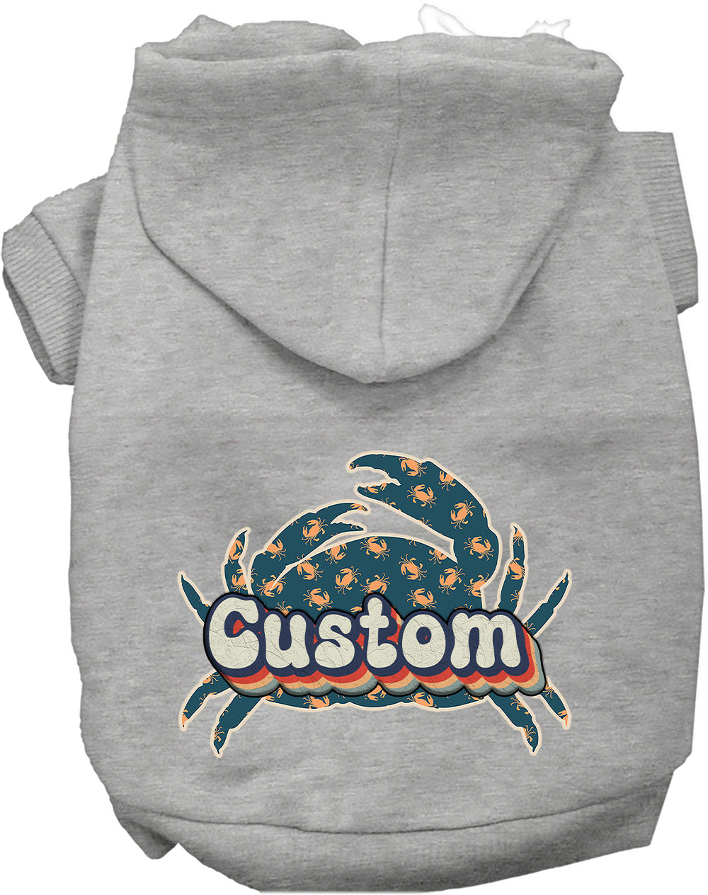 Custom Retro Crabs Pet Hoodie