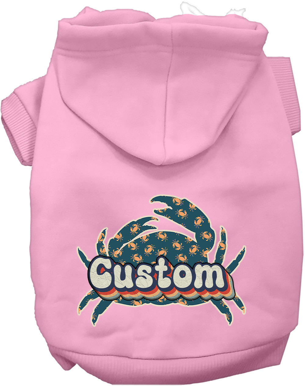 Custom Retro Crabs Pet Hoodie