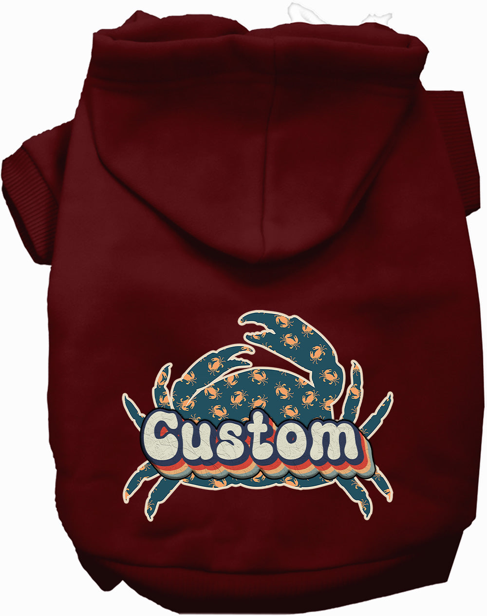 Custom Retro Crabs Pet Hoodie