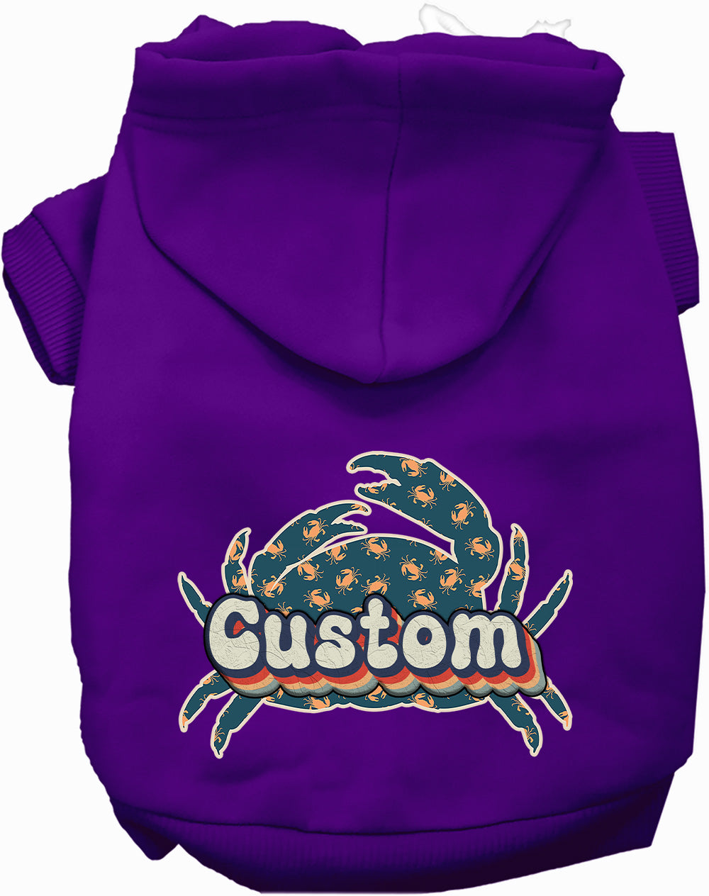 Custom Retro Crabs Pet Hoodie