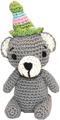 Brinquedo de Pelúcia de Urso de Aniversário para Animais de Estimação em Croché