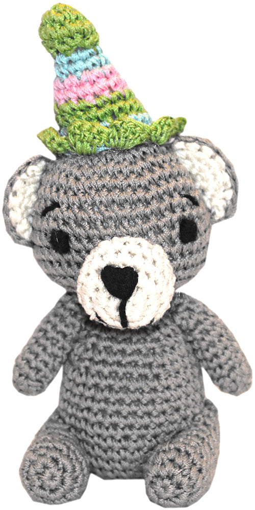 Brinquedo de Pelúcia de Urso de Aniversário para Animais de Estimação em Croché