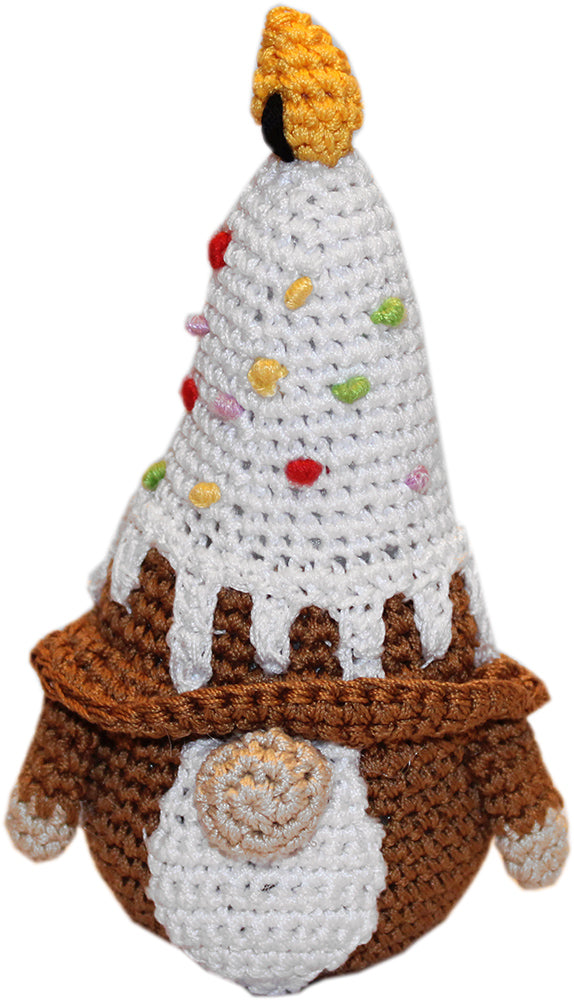 Brinquedo para Animal de Estimação Gnoma de Aniversário de Crochê