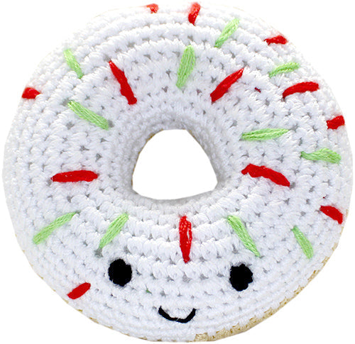 Brinquedo para Animal de Estimação de Croché em Malha - Donut de Natal