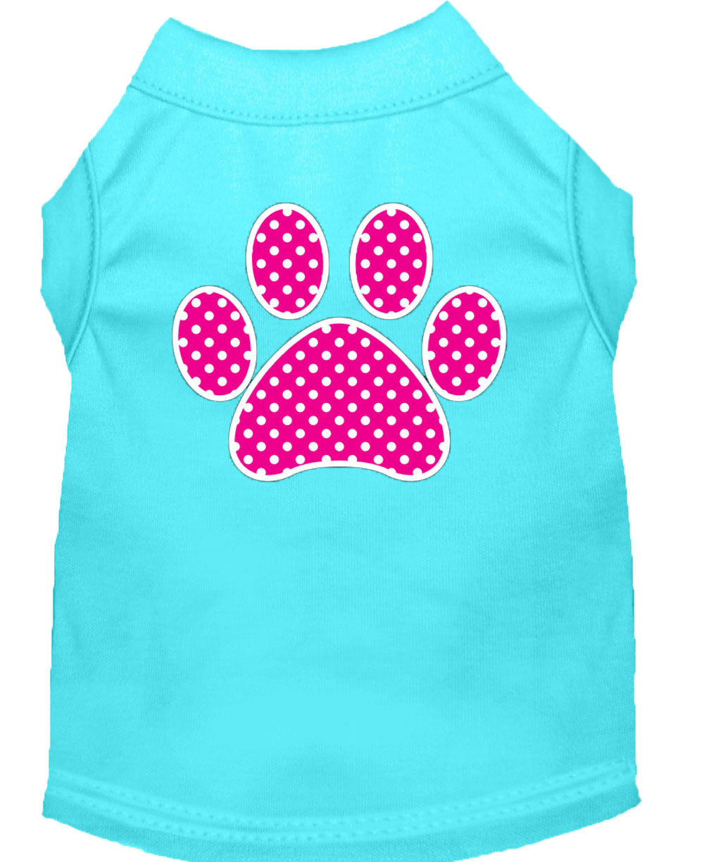 Camisola para Animal de Estimação "Pata de Bolinhas Cor-de-Rosa"