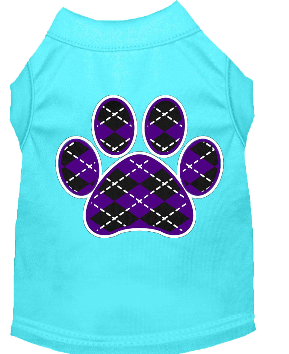 Pet Shirt "Argyle Paw Purple"