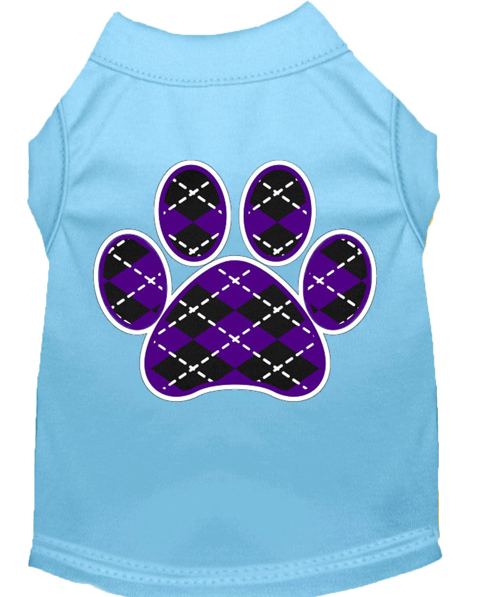 Camisola para animal de estimação "Argyle Paw Roxo"