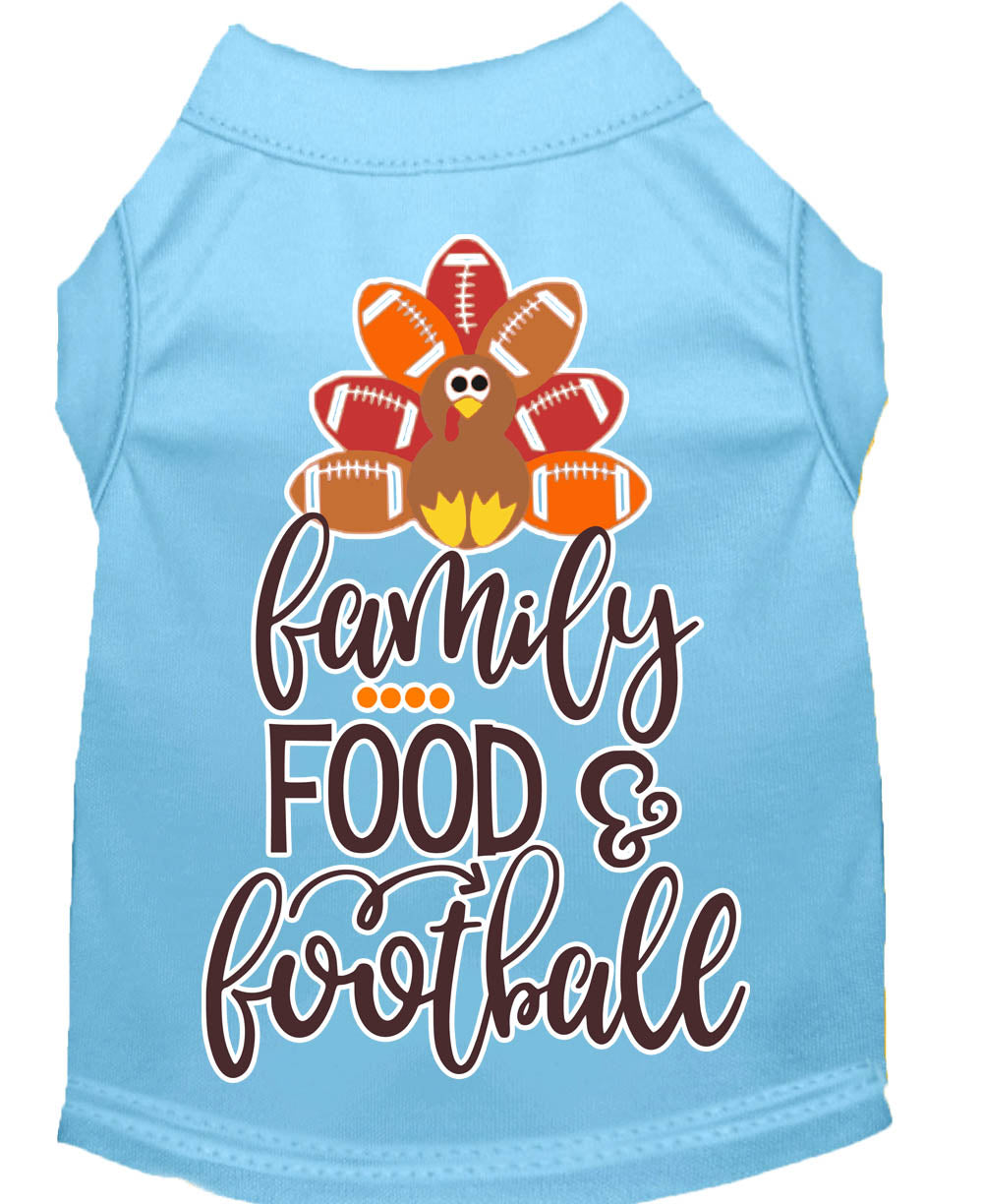Pet Dog and Cat Shirt Screen Printed, "Family, Food & Football"