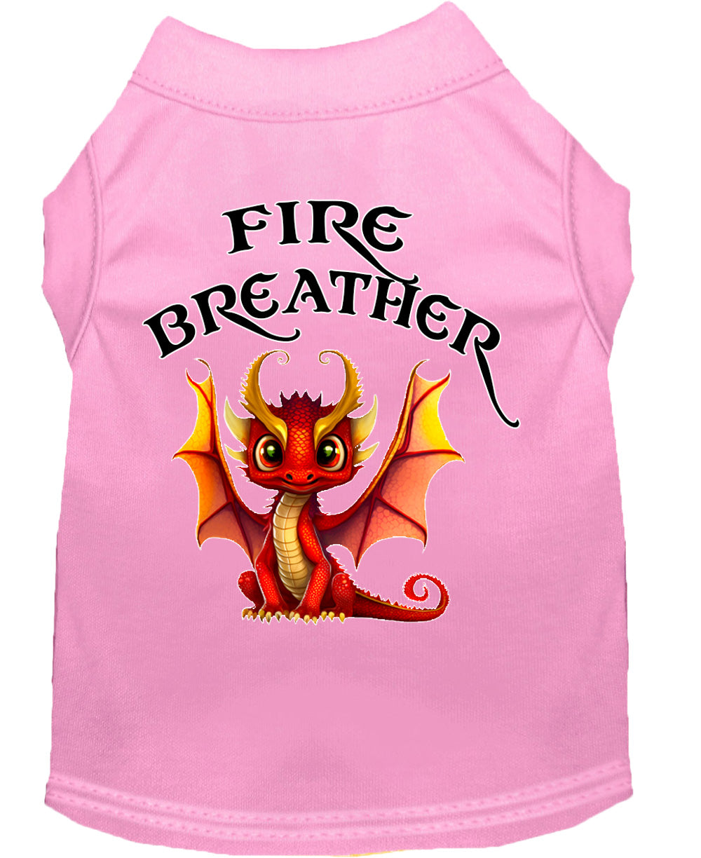 Pet Dog & Cat Shirt Screen Printed, "Fire Breather Dragon"
