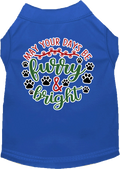 Christmas Pet Dog and Cat Shirt Screen Printed, "Furry & Bright"
