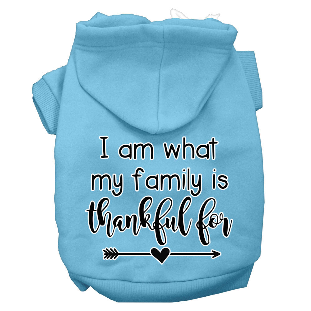 Thanksgiving Haustier-Kapuzenpullover „Wofür meine Familie dankbar ist“